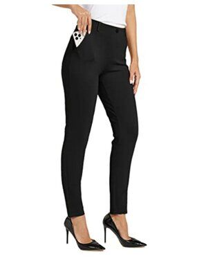 Slim Fit Yoga Dress Pants Skinny Stretch Work Slacks 4 Pockets